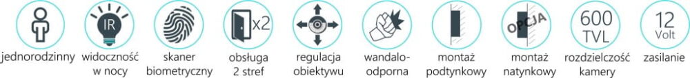Kamera Vidos S601Z-2 z czytnikiem linii papilarnych - obrazek 4